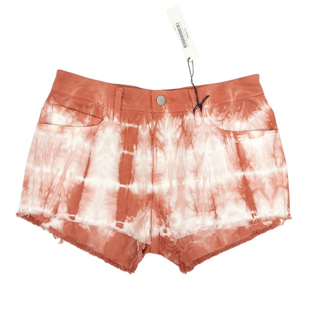 O2 Denim Jean Shorts NEW Tie Dye Women Size M Shortie CutOffs Zipper Booty Short